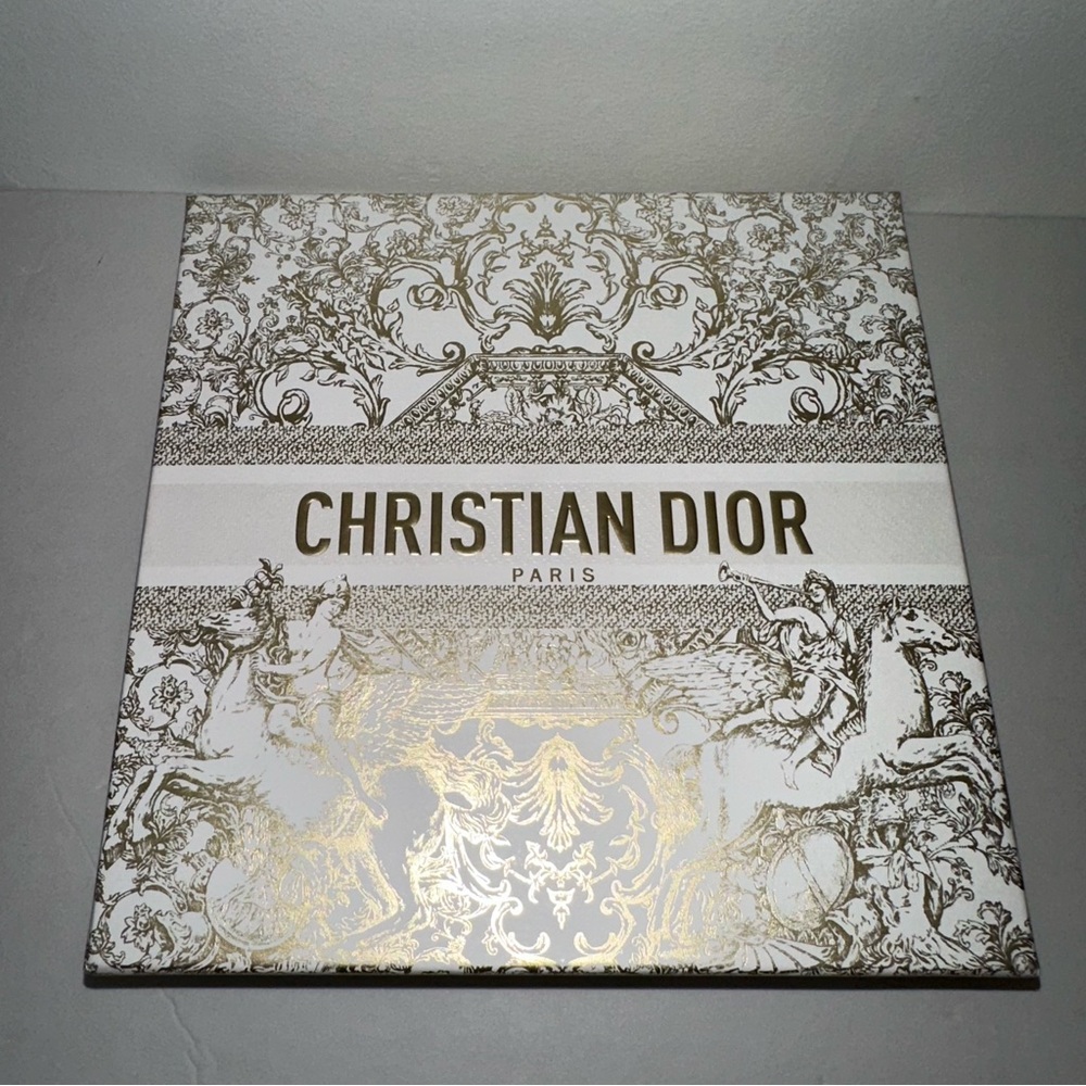 Christian Dior Fragrance set BOX ONLY (EMPTY) white & gold includes DIOR Ribbon